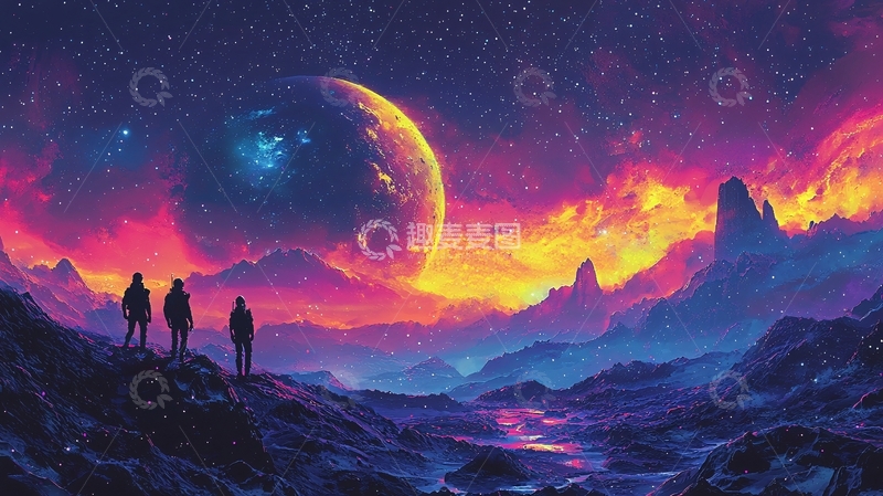 高清大图下载【趣麦麦图】极光星球