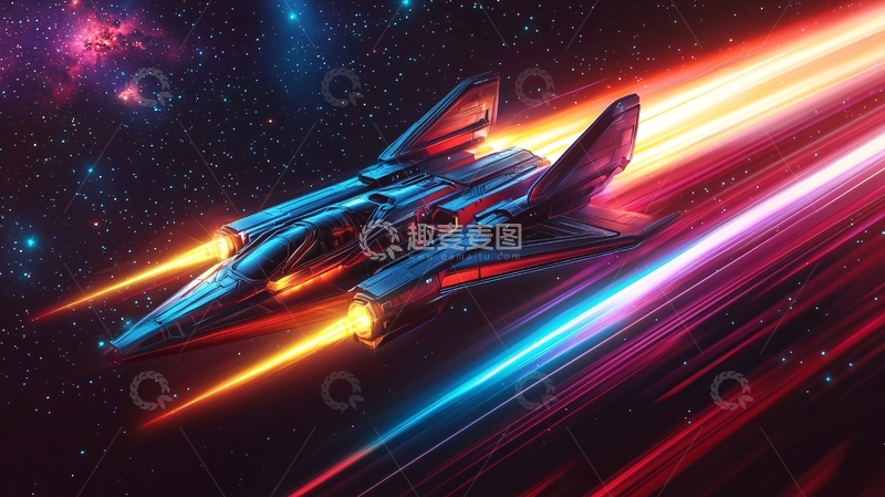 高清大图下载【趣麦麦图】宇宙飞船超光速飞行