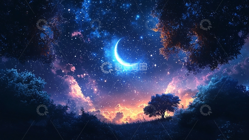 高清大图下载【趣麦麦图】梦幻星空森林