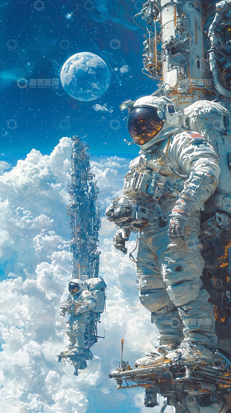 高清大图下载【趣麦麦图】太空宇航员