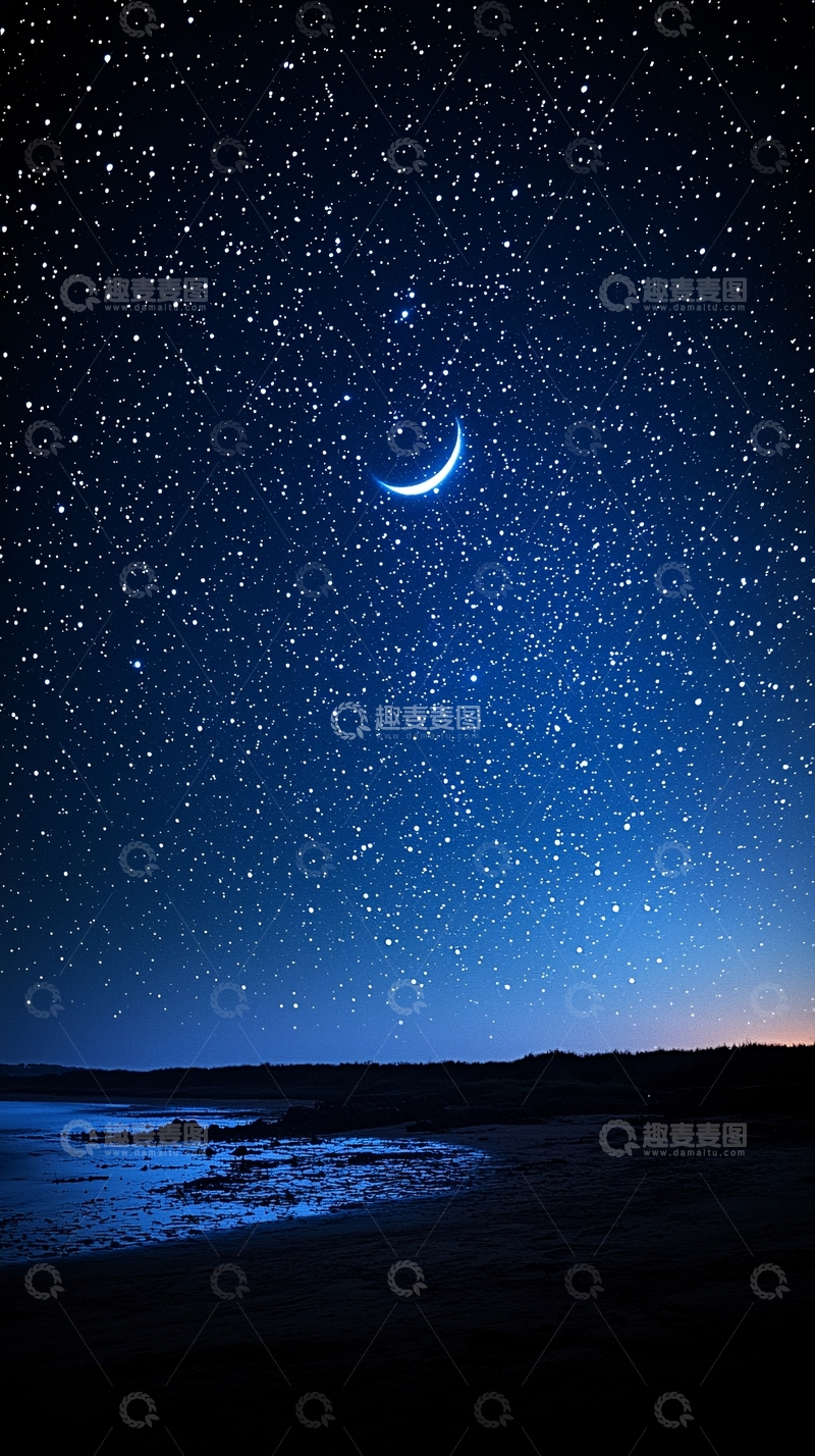 高清大图下载【趣麦麦图】星空大海