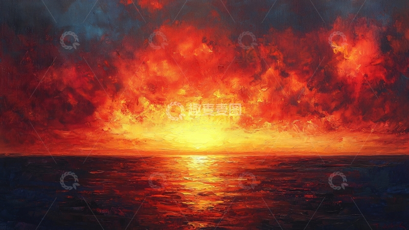 高清大图下载【趣麦麦图】火烧云