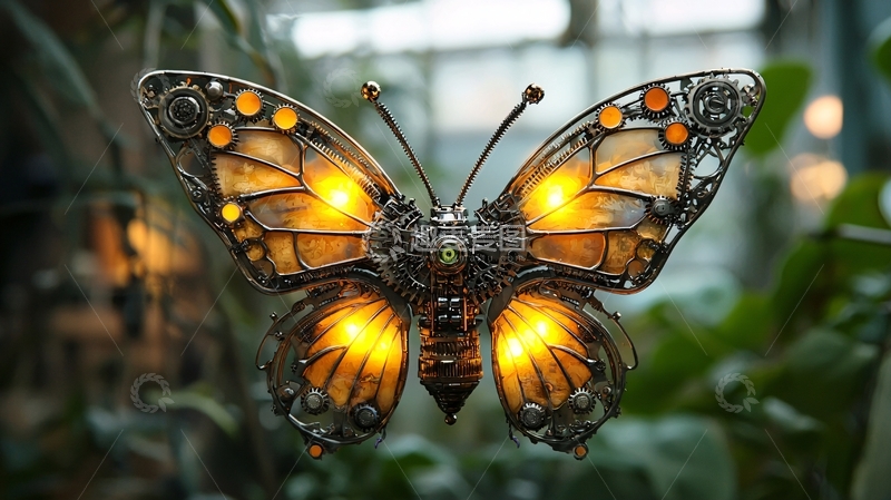 高清大图下载【趣麦麦图】机械蝴蝶