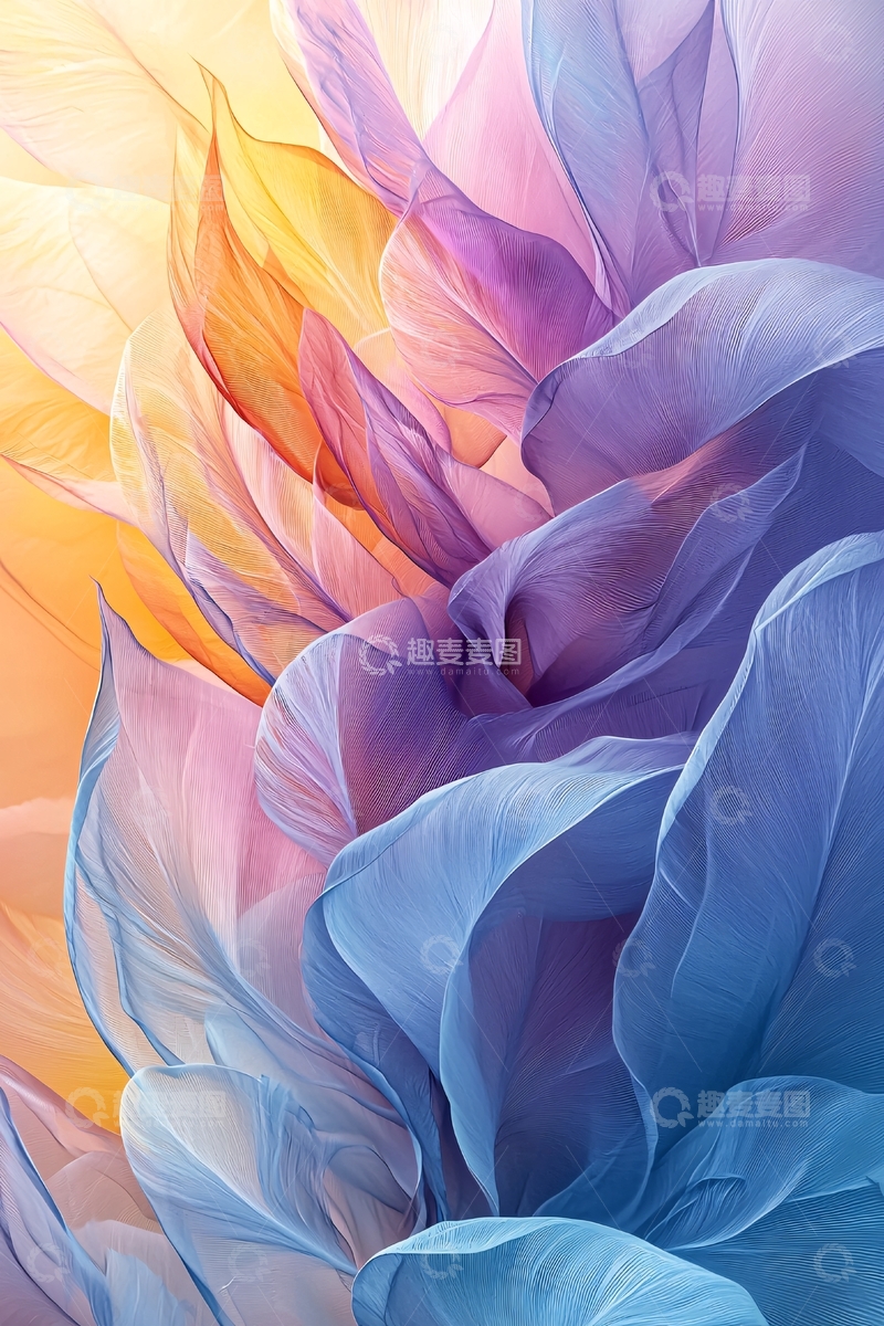 高清大图下载【趣麦麦图】梦幻色彩花瓣