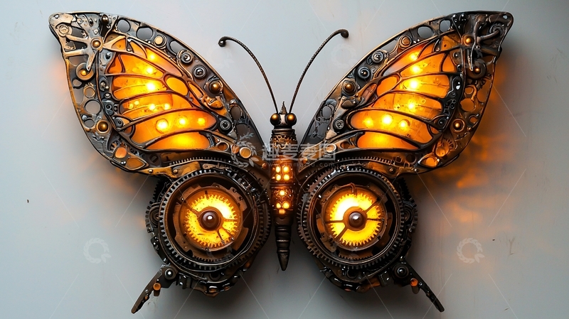 高清大图下载【趣麦麦图】机械蝴蝶灯饰