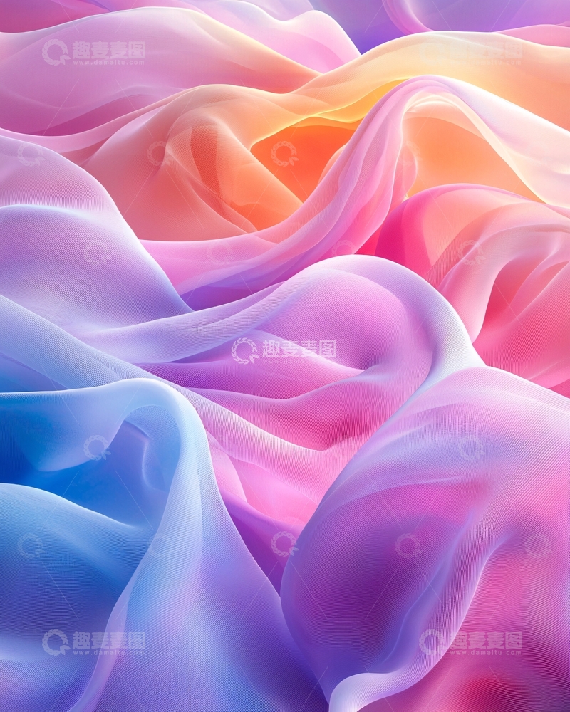 高清大图下载【趣麦麦图】彩色丝绸布料