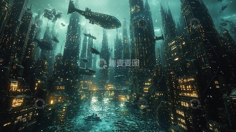 高清大图下载【趣麦麦图】水下城市