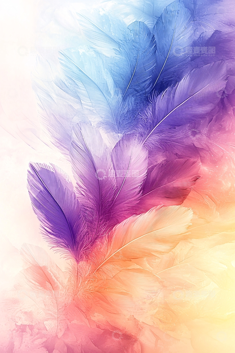 高清大图下载【趣麦麦图】彩色羽毛