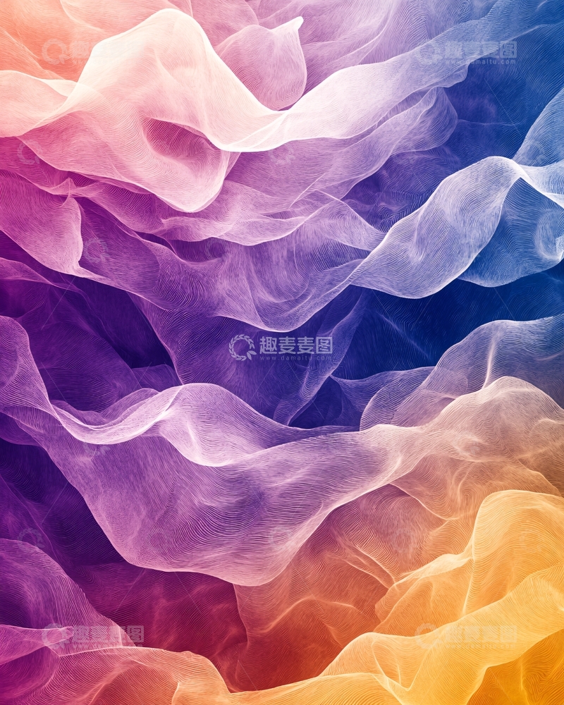 高清大图下载【趣麦麦图】彩色飘逸丝绸布料