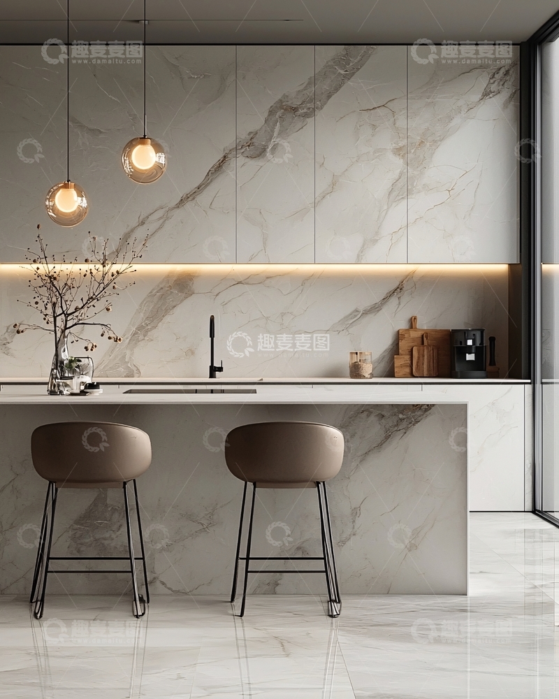 高清大图下载【趣麦麦图】现代轻奢厨房设计