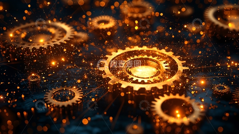 高清大图下载【趣麦麦图】金色齿轮
