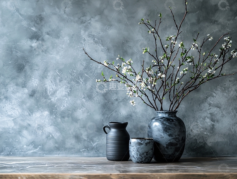 高清大图下载【趣麦麦图】暗色系花瓶静物摆设