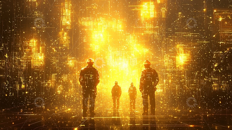 高清大图下载【趣麦麦图】金色火焰城市