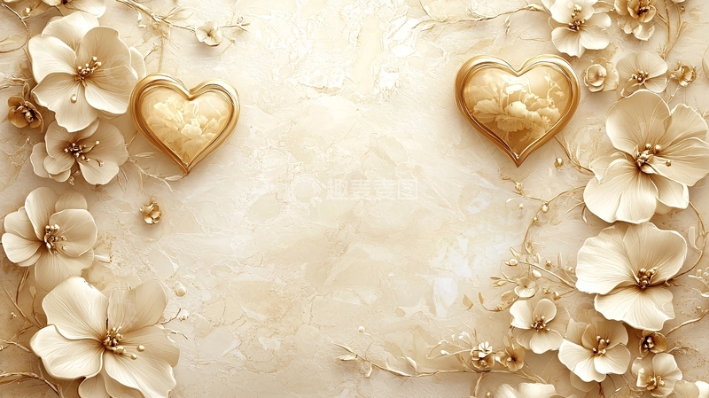 高清大图下载【趣麦麦图】金色爱心