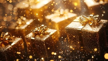 闪耀金色礼物盒