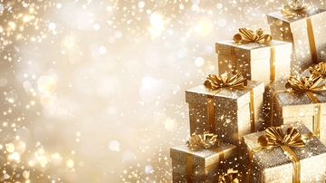 金色礼物堆