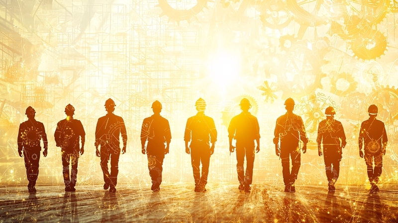 高清大图下载【趣麦麦图】团队走向光明未来