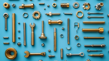 蓝色背景的五金工具