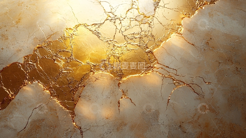高清大图下载【趣麦麦图】金色裂纹纹理背景