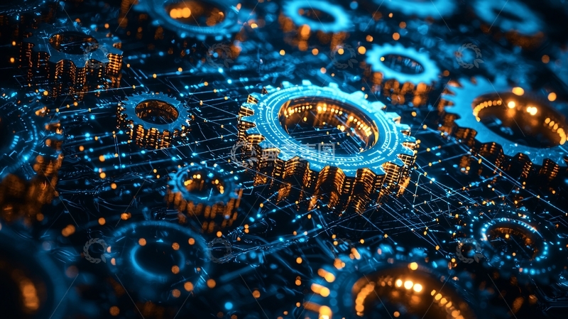 高清大图下载【趣麦麦图】机械齿轮电路板