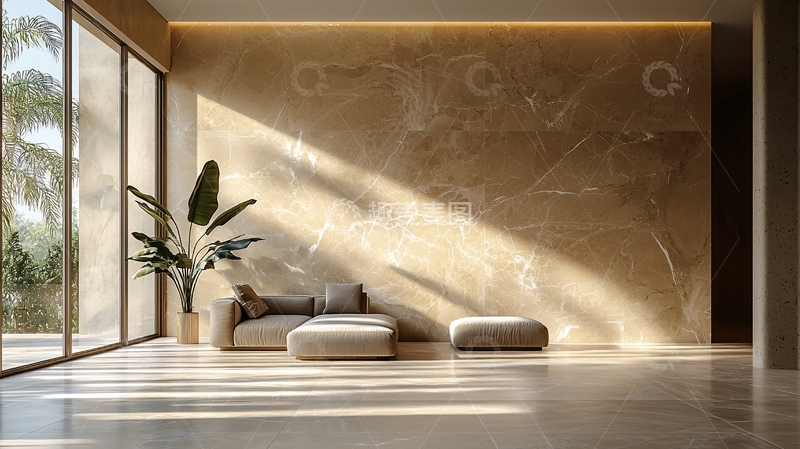 高清大图下载【趣麦麦图】极简轻奢客厅阳光洒进