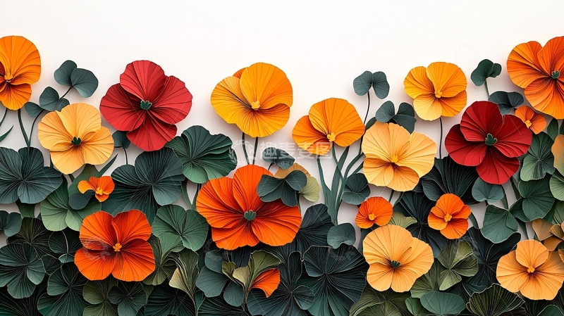 高清大图下载【趣麦麦图】彩色纸艺花朵