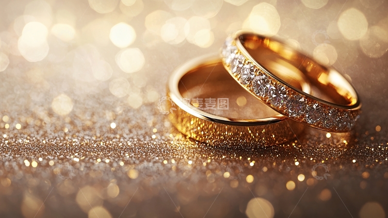 高清大图下载【趣麦麦图】闪耀金戒璀璨婚戒