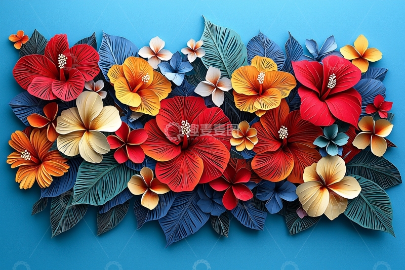 高清大图下载【趣麦麦图】彩色纸艺花卉作品