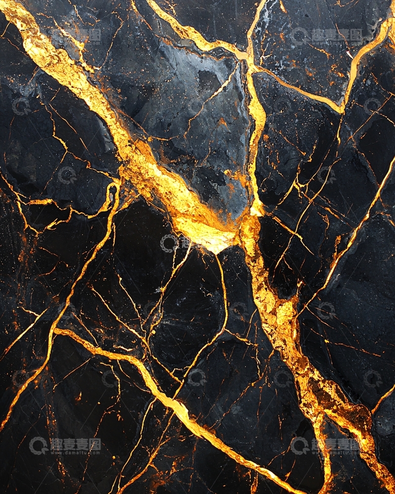 高清大图下载【趣麦麦图】黑色金线大理石纹理