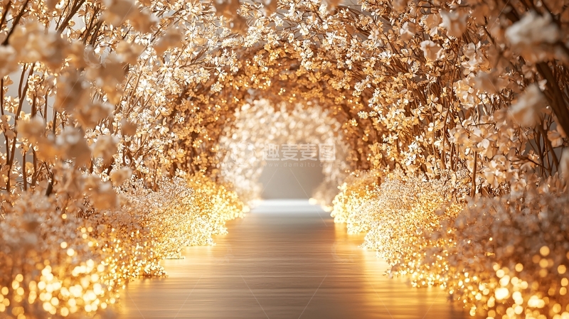 高清大图下载【趣麦麦图】梦幻花朵拱门通道