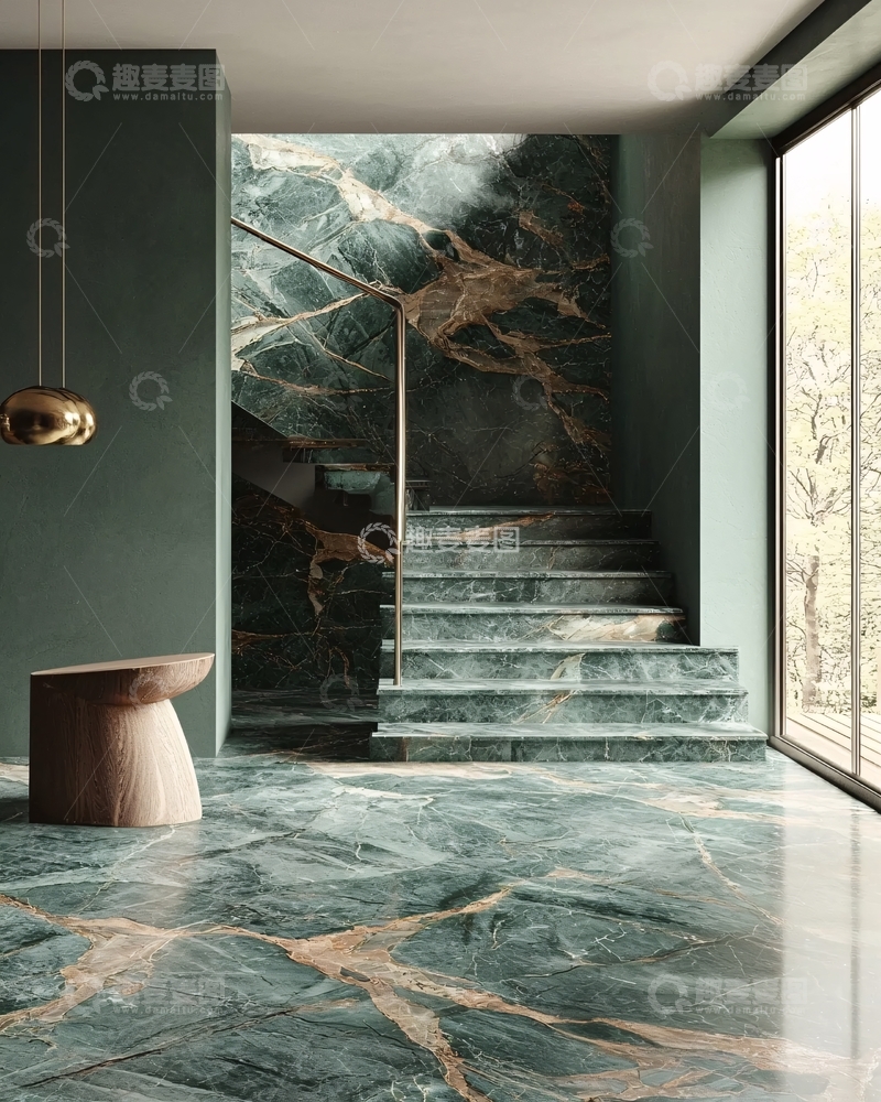 高清大图下载【趣麦麦图】高端大理石楼梯背景墙