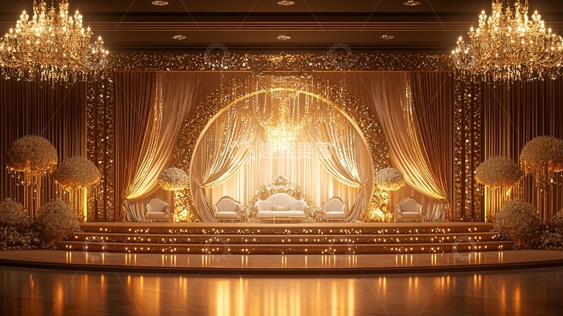 高清大图下载【趣麦麦图】奢华婚礼舞台背景