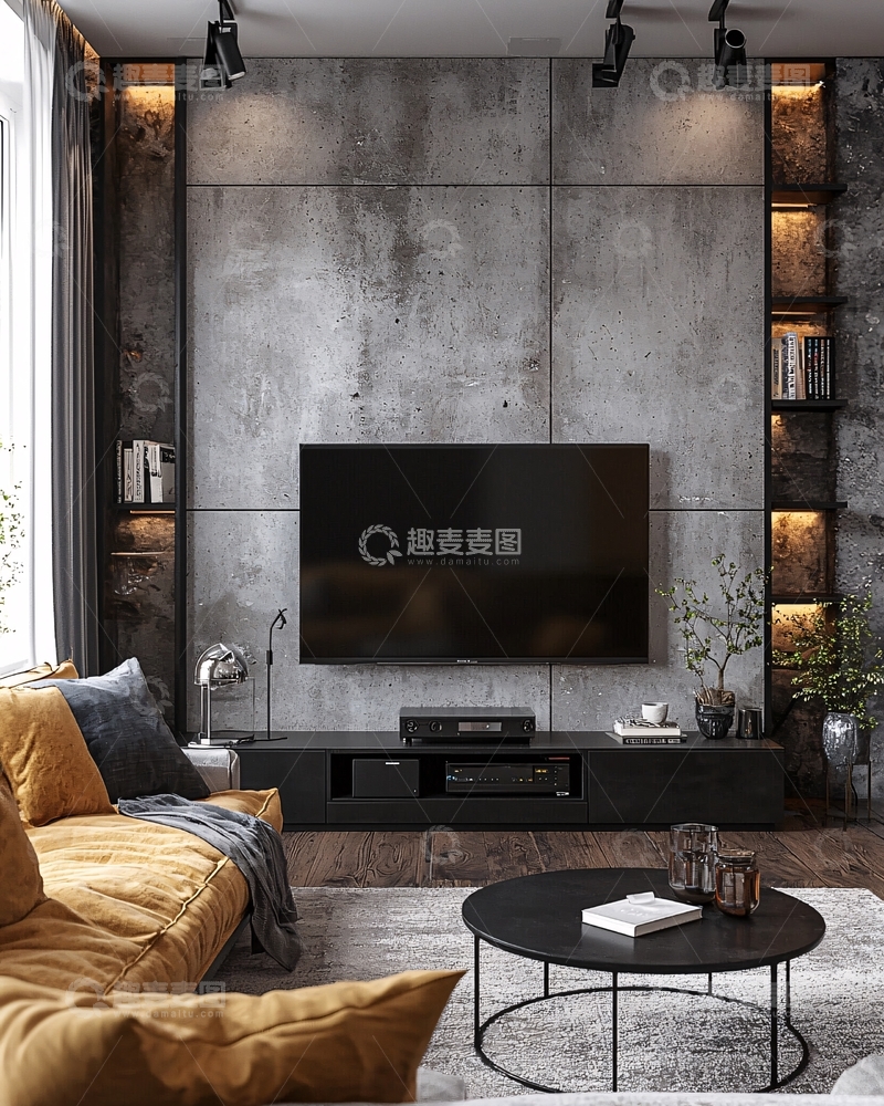 高清大图下载【趣麦麦图】现代简约客厅电视背景墙