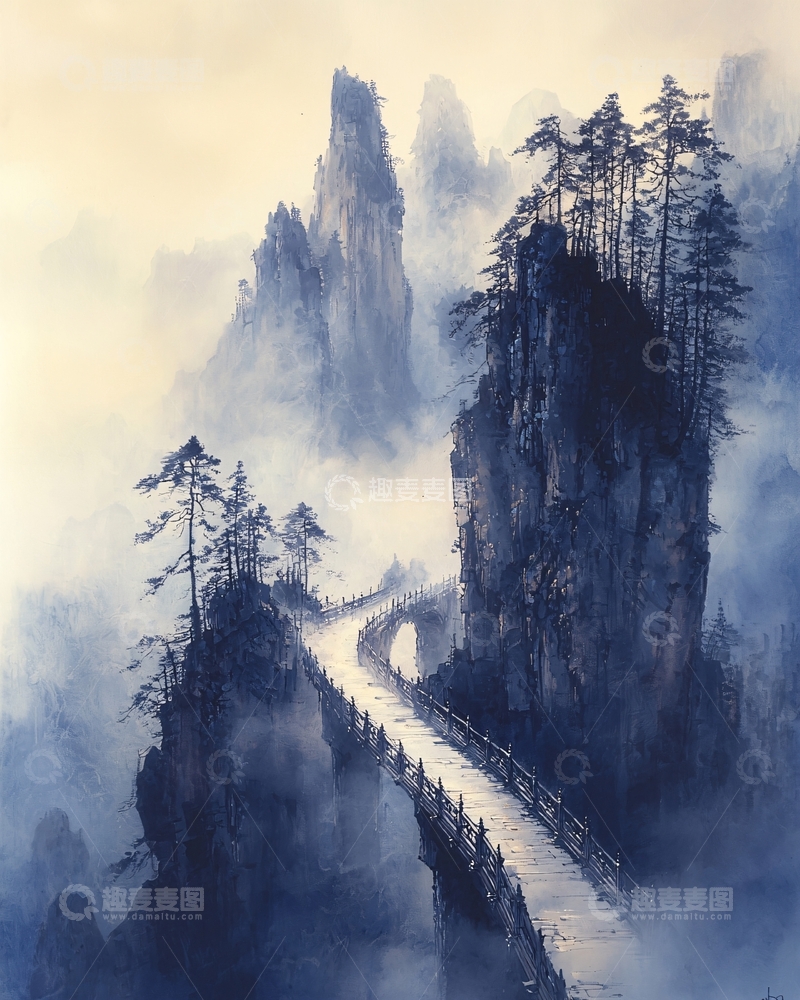 高清大图下载【趣麦麦图】水墨画山水