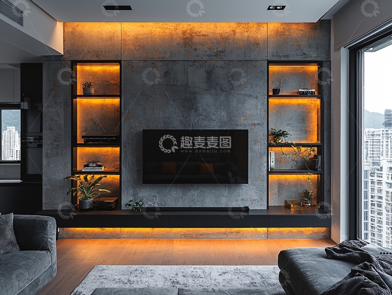 高清大图下载【趣麦麦图】现代简约电视背景墙