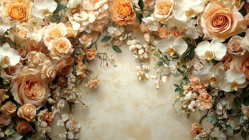 高清大图下载【趣麦麦图】温柔淡雅花卉背景图