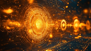 橙色科技感未来感背景