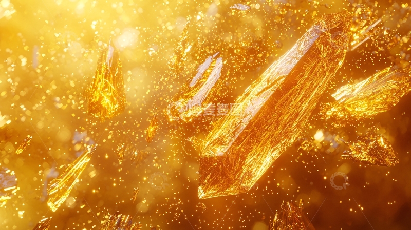 高清大图下载【趣麦麦图】闪耀金黄晶体微观世界
