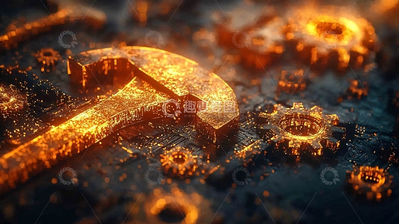 高清大图下载【趣麦麦图】熔融金属齿轮机械