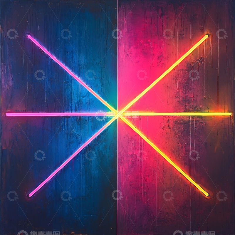 高清大图下载【趣麦麦图】霓虹灯交叉发光图案