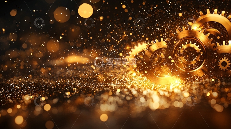 高清大图下载【趣麦麦图】金色齿轮