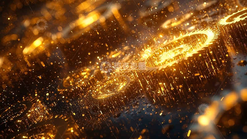 高清大图下载【趣麦麦图】金色粒子雨