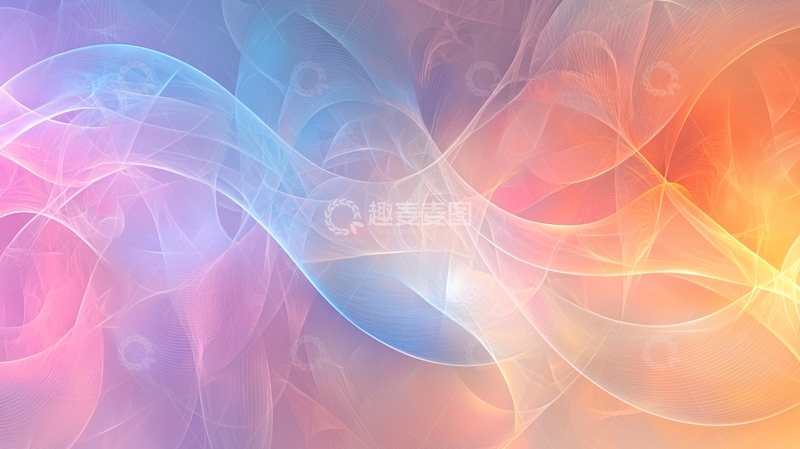 高清大图下载【趣麦麦图】梦幻彩色烟雾线条背景