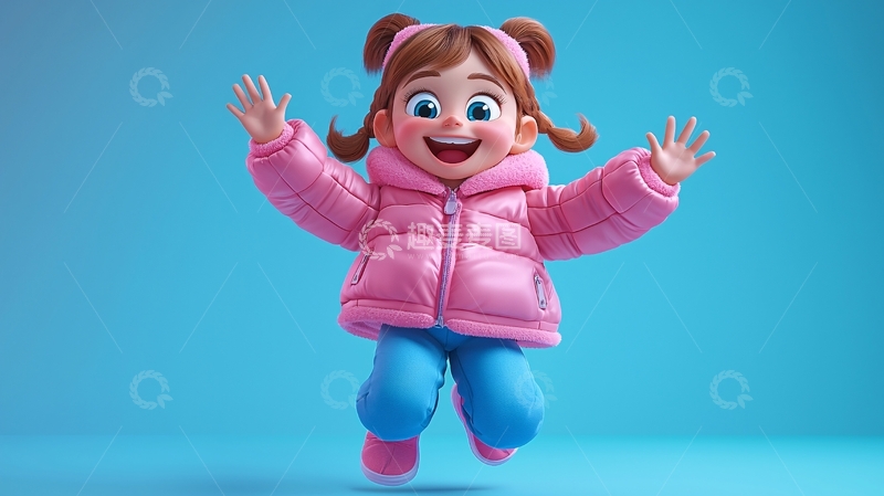 高清大图下载【趣麦麦图】可爱卡通女孩