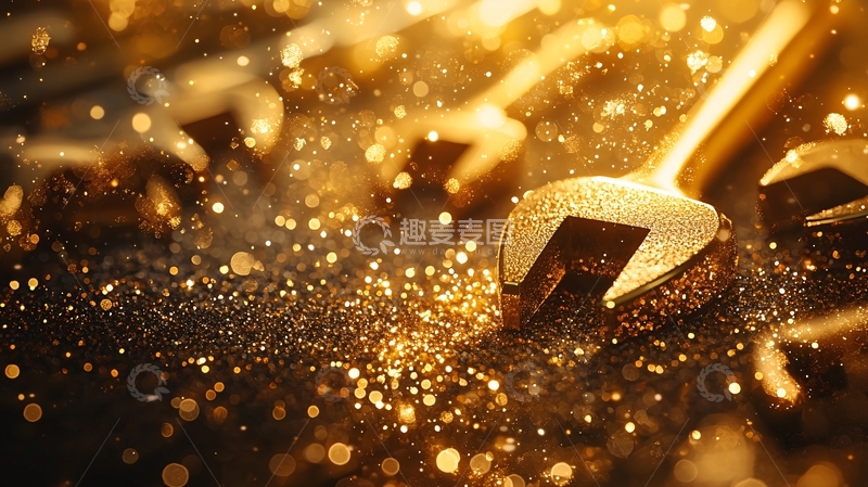 高清大图下载【趣麦麦图】金色扳手闪耀光芒