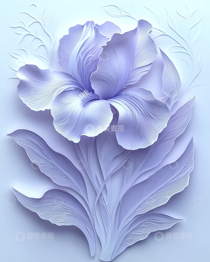 淡紫色纸雕鸢尾花