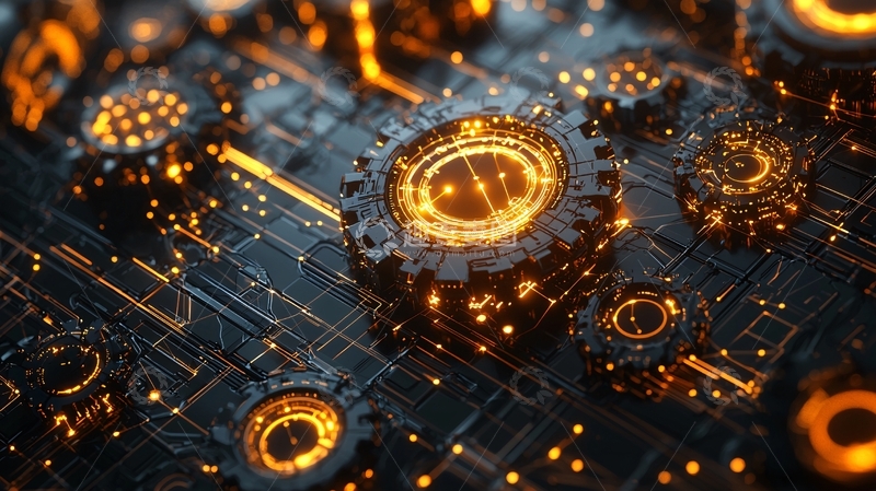 高清大图下载【趣麦麦图】科技感齿轮机械