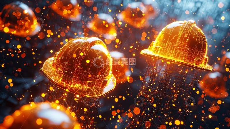 高清大图下载【趣麦麦图】火焰安全帽