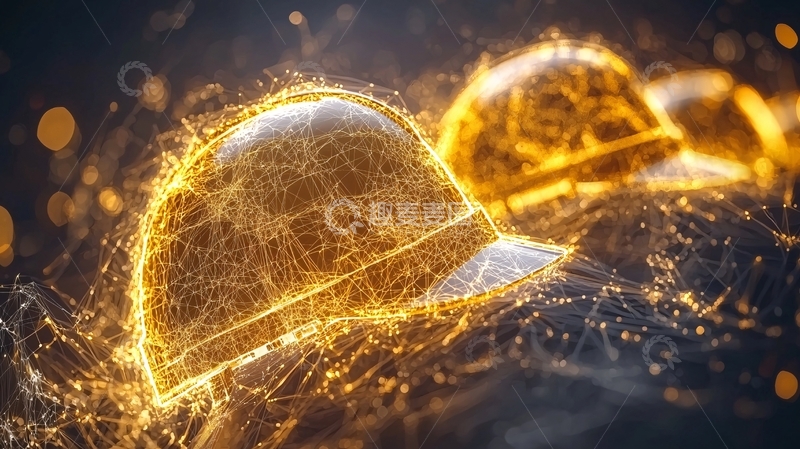 高清大图下载【趣麦麦图】金色闪耀安全帽