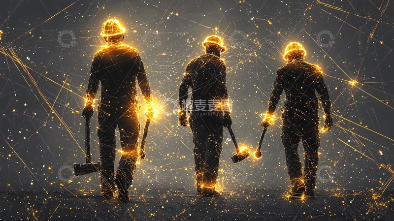 高清大图下载【趣麦麦图】光影工人
